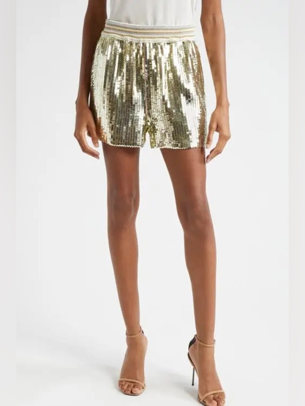 Reiss gold Dana sequin shorts